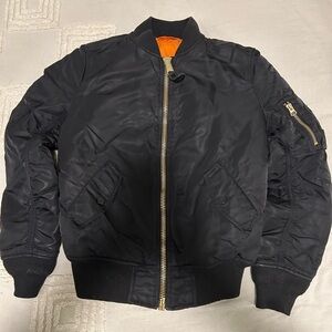 Alpha industries black bomber jacket
